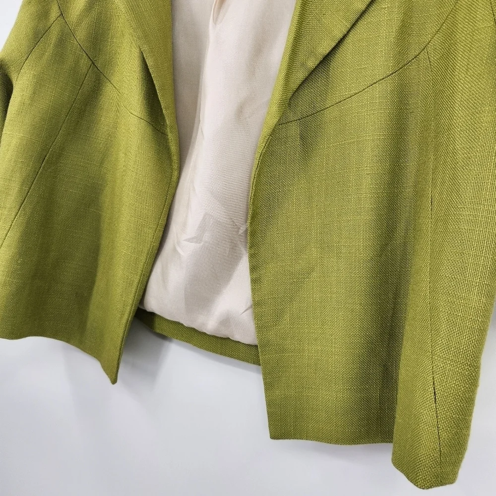 Kate Spade Micah Cropped Blazer Jacket Womens Size 8 Moroccan Green 3/4 Sleeve
